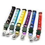 Gold Stars Moon Cat Collar with Bell