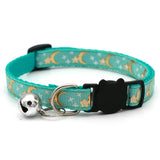 Gold Stars Moon Cat Collar with Bell