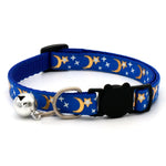 Gold Stars Moon Cat Collar with Bell