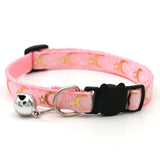 Gold Stars Moon Cat Collar with Bell