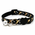 Gold Stars Moon Cat Collar with Bell