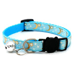 Gold Stars Moon Cat Collar with Bell