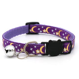 Gold Stars Moon Cat Collar with Bell