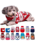 Christmas Deer Pet Sweater – Warm Knitted Costume for Small Dogs & Cats