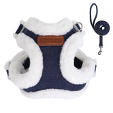 Winter Padded Dog Harness & Leash – Adjustable Vest for Dogs & Cats