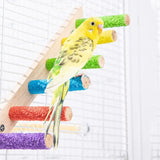Natural Wooden Bird Perch Ladder Steps for Grinding Claws