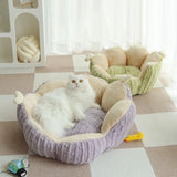 Plush Flower Cat Bed