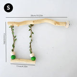 Wooden Parrot Stand – Double Layer Bird Swing