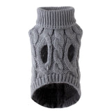 Autumn Winter Dog Sweater – Solid Knit Warm Outfit for Small Pets