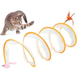 Foldable S-Type Cat Tunnel – Crinkle Play Tube with Balls