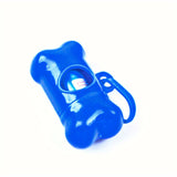 Portable Bone-Shaped Dog Waste Bag Holder with Disposable Bags