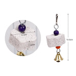 Bird Chewing Toy Parrot Beak Grinding Calcium Stone with Bells