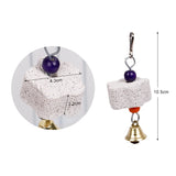 Bird Chewing Toy Parrot Beak Grinding Calcium Stone with Bells
