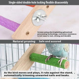 Natural Wooden Bird Perch Ladder Steps for Grinding Claws
