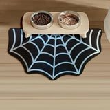 Extra Large Spider Web Pet Feeding Mat – Non-Slip Easy Clean Bowl Protector