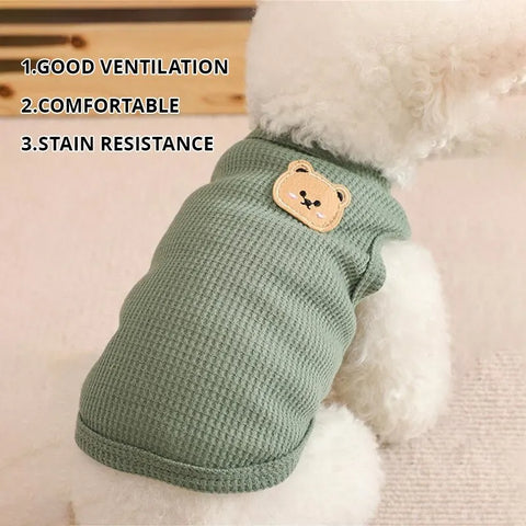 Green Bear Dog Vest – Summer Pet Shirt