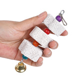 Bird Chewing Toy Parrot Beak Grinding Calcium Stone with Bells