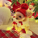 Knitted Pet Hat with Fur Pom
