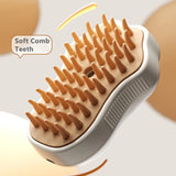 3-in-1 Electric Steam Pet Brush – Groom, Massage & Remove Loose Hair