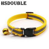 Reflective Adjustable Cat and Small Dog Collars with Bells – 2 Pack