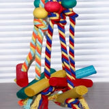 Cage Hanging Rope Bird Climbing Chewing Toys Multicolored Natural Wooden Bird Chewing Toys