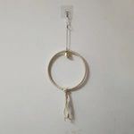 Natural Hemp Rope Bird Toy Ring with Bell Large 7.87in Small 5.31in Parrot Cage Accessory for Climbing Chewing and Decorating