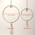 Natural Hemp Rope Bird Toy Ring with Bell Large 7.87in Small 5.31in Parrot Cage Accessory for Climbing Chewing and Decorating