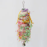 Natural Loofah Parrot Toy – Hanging Bird Swing with Bell