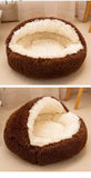 2-in-1 Plush Pet Bed with Cover – Warm Round Cat & Small Dog Sleeping Cave (50CM)