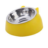 Tilted Stainless Steel Cat Bowl – Non-Slip Neck Protection Feeder