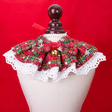 Christmas Lace Bow Pet Bib – Decorative Drool Scarf for Cats & Dogs