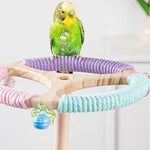 Solid Wood Rotary Tabletop Bird Perch Detachable