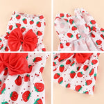 Cute Puppy Princess Floral Dress with Bow & Lace