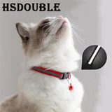 Reflective Adjustable Cat and Small Dog Collars with Bells – 2 Pack