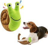 Squeaky Snail Dog Toy – Interactive Plush Puzzle Feeder