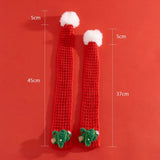 Christmas Knitted Pet Scarf with Pompom – Soft Winter Neck Warmer for Cats & Dogs