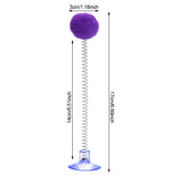 1pc Fur Ball Spring Cat Toy Suction Cup Multicolored Teaser Wand