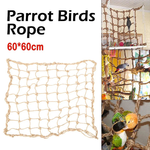 Parrot Swing & Climbing Rope Net – Fun Bird Toy Ladder with Hooks for Chewing, Climbing & Play (Indoor Pet Accessory)