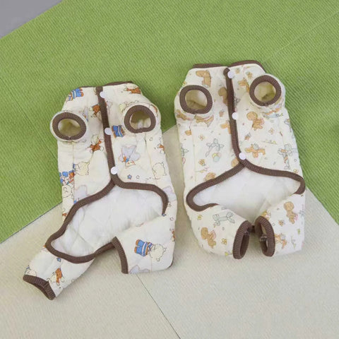 Koala Print Dog Jumpsuit – Warm Cotton Winter Coat for Small Dogs