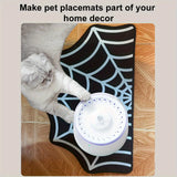 Extra Large Spider Web Pet Feeding Mat – Non-Slip Easy Clean Bowl Protector