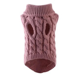 Autumn Winter Dog Sweater – Solid Knit Warm Outfit for Small Pets