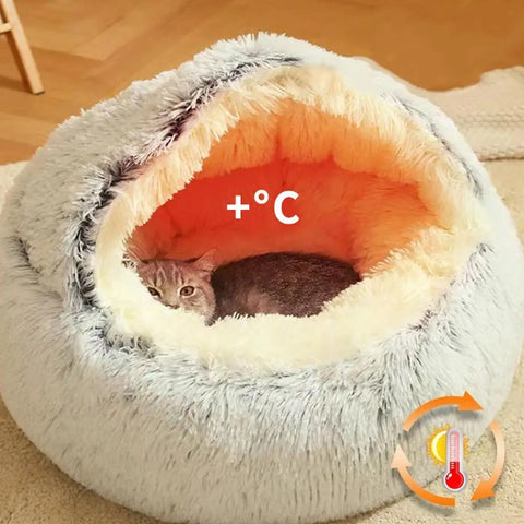 Winter Plush Cat Bed Nest Kennel