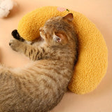 Ultra Soft Cat Pillow – Fluffy Half Donut Calming Bed