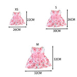 Cute Puppy Princess Floral Dress with Bow & Lace