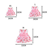 Cute Puppy Princess Floral Dress with Bow & Lace
