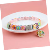 Adjustable Rainbow Flower Cat Collar with Bell