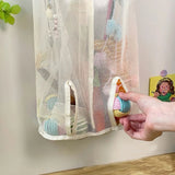 Wall-Mounted Pet Toy Storage Bag – Space-Saving Mesh Organizer for Cat & Puppy Toys