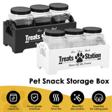 Pet Treat Jar Set – 3pcs Storage Containers with Wooden Holder