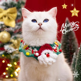 Christmas Cat Scarf – Hand-Knitted Santa & Reindeer Collar