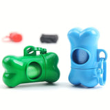 Portable Bone-Shaped Dog Waste Bag Holder with Disposable Bags